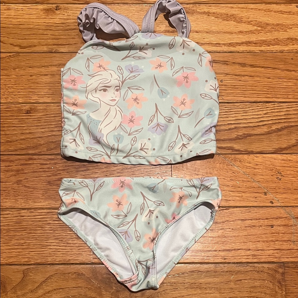 Disney Frozen Floral Swimsuit - Pink and White